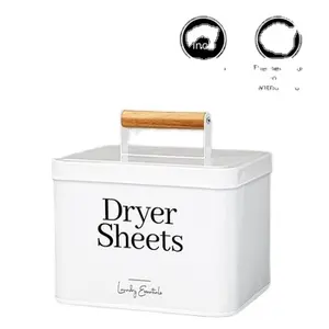 New Metal Laundry Dryer Sheet Holder Washing Powder Storage Box Laundry Pods Storage Bin