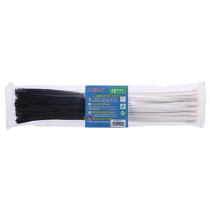Abrazaderas para cables de 3,6x300 mm, 40 unidades, en blanco y negro, para organización de cableado eléctrico - Product Image 2