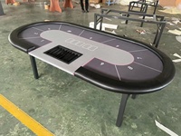 Table de poker pliable de style casino à bas prix en Chine, avec tapis confortable et éclairage LED