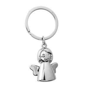 Portachiavi 3D a Forma di Angelo, Alla Moda, Vintage, con Moschettone in Metallo e Lega, Logo Personalizzato, Cristallo per Auto e Bagagli, in Lega di Zinco - Product Image 1