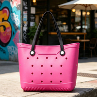 Sac EVA de grande capacité, résistant à l'eau, sac seau, sac à main polyvalent portable, sac fourre-tout à bandoulière coloré pour toutes les saisons
