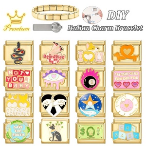 Pulsera Modular Italiana Multifuncional de Acero Inoxidable con Forma de Animal, Creativa, Dorada, Dulce y Fresca, para DIY Transfronterizo - Product Image 1