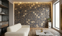 Carrelage Céramique Lumineux Moderne Bleu Profond Sérigraphié 100x100mm pour Piscine ACCENTS Artisanat Sur Mesure pour la Décoration Intérieure