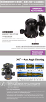 Q03 nouveau Mini 360 Angle Rotation panoramique 1/4 "3/8" trépied rotule tripe rotule pour appareil photo reflex numérique DV avec plaque de dégagement rapide