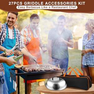 Ensemble de 29 accessoires de barbecue en acier inoxydable pour grillades intérieures et extérieures, camping, cuisson de burgers - Product Image 6