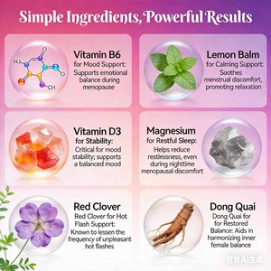 Complément alimentaire à marque privée pour la ménopause chez la femme : capsules pour favoriser le bien-être général, améliorer la qualité du sommeil et l'énergie – Supplément à base de plantes - Product Image 5