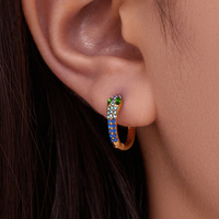 Boucles d'oreilles pour femmes en acier inoxydable de haute qualité, style géométrique à la mode, serties de diamants et de zircons