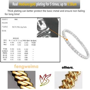 925 실버 테니스 체인 목걸이 팔찌 모이사나이트 다이아몬드 2mm-10mm 힙합 주얼리 - Product Image 4