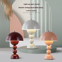 Lámpara de Mesa Recargable de Estilo Nórdico Moderno, Lámpara de Mesa Bud, Regulable, Inalámbrica, de Metal, con Control Táctil, Funciona con Batería, para Dormitorio, Interior