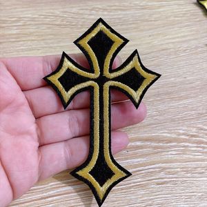 Patch brodé thermocollant esthétique punk grunge, design personnalisé, croix gothique, applique crucifix - Product Image 4
