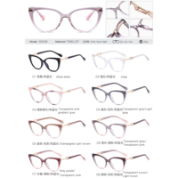 MS 82246 2025 Nouveau TR90 + Lunettes œil de chat optique en métal Monture anti-lumière bleue Lunettes avec diamant Lunettes adultes à la mode