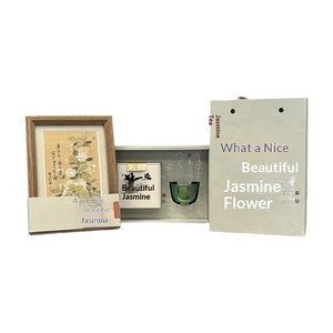 New Chinese Style Wooden Lid Tea <b>Gift</b> <b>Box</b> with Jasmine Tea & Art Painting Customization Available - Product Image 3