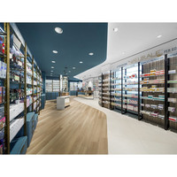 Mobilier de pharmacie au design moderne OEM avec éclairage LED et support en bois, équipement de pharmacie