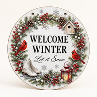 Panneau en bois rond « Bienvenue Automne » |   Décoration murale d'automne style ferme : Plaque Feuille d'érable et Citrouille |   Décoration murale rustique en bois 20x20cm