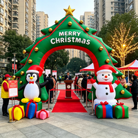 Arche gonflable de Noël pour centre commercial, décoration de vacances, Père Noël géant, bonhomme de neige, lumières LED, étanche, couleurs personnalisables, intégré