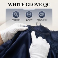 Robe longue en satin bleu marine MAG à manches longues avec broderie florale blanche, ceinture élégante, modeste, formelle, pour soirée, sur mesure OEM/ODM