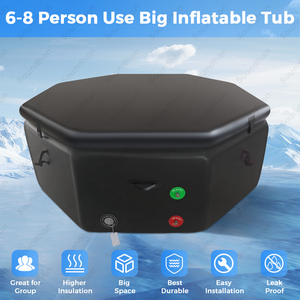 <span class=keywords><strong>Grande</strong></span> <span class=keywords><strong>piscine</strong></span> gonflable pour 6 à 8 personnes, bain froid extérieur, baignoire à glace portable pour des séances de récupération, idéale pour le plaisir en groupe et <span class=keywords><strong>la</strong></span> relaxation - Product Image 3