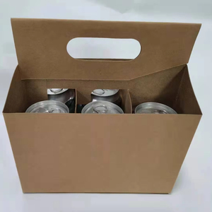 Boîte d'emballage en papier portable imprimée sur mesure pour bière et vin carton ondulé pour <span class=keywords><strong>whisky</strong></span> Six/quatre transporteurs en relief - Product Image 1
