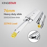 Glissières de tiroir Kingstar 500 lb 76 mm pour armoire à outils de camping-car, à extension complète en 3 sections, robustes et verrouillables