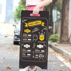 Black <span class=keywords><strong>Metal</strong></span> A Frame Pizarra Sign Sidewalk Sandwich Board Outdoor - Product Image 4