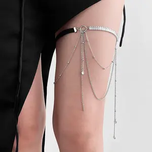 jitamaoyi Wind Spice Girl zircon necklace leg chain dual-use fashion niche design high-grade fringe body jewelry