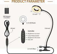 Lampe de lecture LED à clipser moderne, 3 modes de couleur, 10 niveaux de luminosité, bras flexible en ABS, pour enfants, chevet, table, dortoir