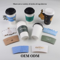 Manchons Personnalisables en Papier Ondulé Double Paroi pour Gobelets Boissons Chaudes/Froides Supports Isolants pour Café Thé à Emporter