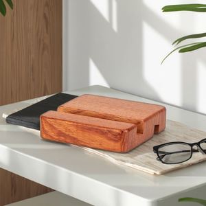 Beech Wood Black Walnut Phone <b>Tablet</b> <b>Stand</b> Solid Beech and Walnut Desktop Holder with Customizable Laserengraved logo - Product Image 3
