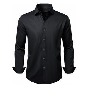 Camicie con bottoni a manica lunga di alta qualità in tinta unita elasticizzata senza rughe <span class=keywords><strong>camicia</strong></span> formale da uomo Performance aziendale - Product Image 3