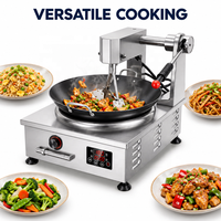 Robot de cuisson électrique professionnel en acier inoxydable avec bras mélangeurs automatiques, 8 niveaux de chaleur et minuteur pour la cuisson en lot