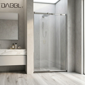 Cabine de <span class=keywords><strong>douche</strong></span> coulissante simple moderne en aluminium avec <span class=keywords><strong>verre</strong></span> trempé transparent de 6/8 mm, porte de <span class=keywords><strong>douche</strong></span> coulissante <span class=keywords><strong>sur</strong></span> <span class=keywords><strong>mesure</strong></span> pour hôtel, villa, projet - Product Image 1