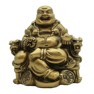 Estatua de <span class=keywords><strong>Buda</strong></span> que ríe, resina de poliresina, artesanía china, <span class=keywords><strong>Buda</strong></span> que ríe sentado en una silla de dragón - Product Image 1