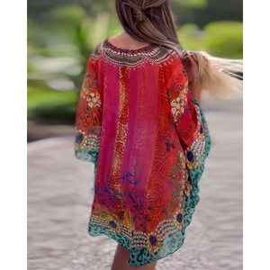 เดรสแฟชั่นผู้หญิงทรงหลวมพิมพ์ลายสไตล์ชาติพันธุ์คอวีแบบใหม่ - Product Image 6