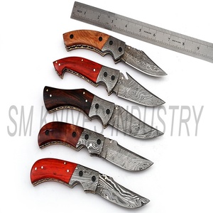 Lote de 5 piezas de cuchillos de bolsillo plegables de Damasco hechos a mano (smk1189) - Product Image 6