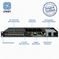 Commutateur Cisco Catalyst IE-4010-4S24P, commutateur industriel robuste, 24x PoE+ RJ45, 4 GE SFP Uplinks PoE 385W HSR PRP -40 à 75C LAN Base