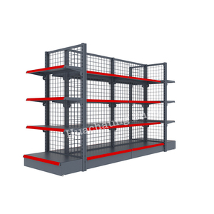 Nhà Máy Giá kim loại mini Mart hiển thị đứng Giá cửa hàng tiện lợi màu xám tường kệ lưới dây Gondola kệ cho cửa hàng tạp hóa - Product Image 1