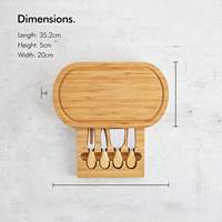 Planche à fromage rectangulaire miniature en bambou écologique avec tiroir dissimulé, compatible lave-vaisselle, option de gravure personnalisée