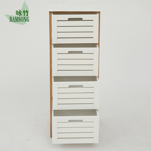 <span class=keywords><strong>Commode</strong></span> moderne à 4 tiroirs en bambou, un élégant meuble de rangement pour la chambre à coucher et l'organisation du salon, en bois massif - Product Image 2