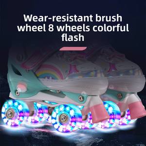 Patins à roulettes <span class=keywords><strong>quad</strong></span> pour filles et garçons Ruidongle, avec cadre confortable et résistant aux chocs, système de roulement lisse, style lumineux coloré - Product Image 3