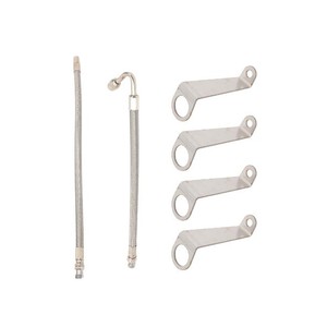 Kit de inflado de neumáticos con extensores de vástago de válvula, manguera metálica para coche y motocicleta, inflado rápido, 001 gris - Product Image 3