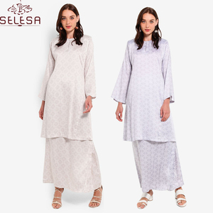 Новое поступление, скромная мусульманская женская одежда с длинным рукавом Baju Kurung, элегантная женская одежда в стиле русалки, батик кебая, Малайзия - Product Image 6