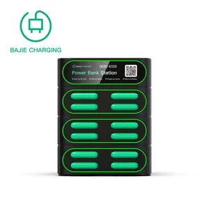 Stackable Charging Station For Power Bank Rental Business, 12 Slots Rental Machine With Breath Light