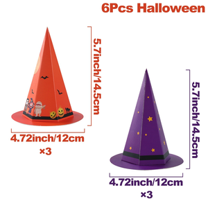 Papel divertido feliz Halloween decoraciones sombrero de bruja forma caja de regalo embalaje comida <span class=keywords><strong>dulce</strong></span> dulces cajas bolsas <span class=keywords><strong>truco</strong></span> <span class=keywords><strong>o</strong></span> trato para chico - Product Image 3
