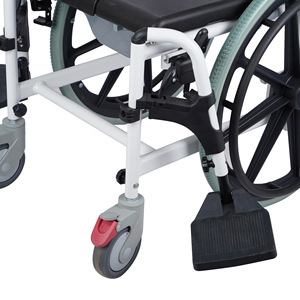 Chaise de toilette à roulettes Yingyang, noire et blanche, légère et portable, pour personnes âgées et handicapées, équipement de sécurité pour la salle de bain - Product Image 3