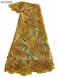 Wholesale Price Guipure <strong>Lace</strong> Fabric <strong>Fancy</strong> Sequins Embroidery Corded <strong>Lace</strong> Fabric - Product Image 3