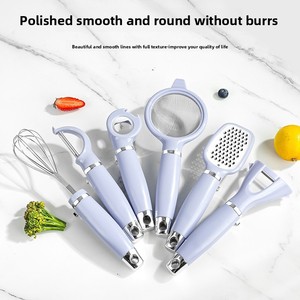 Juego de Utensilios de <span class=keywords><strong>Cocina</strong></span> Todo en Uno, de Acero Inoxidable, Pelador de Frutas y Verduras, Colador, Abrebotellas, Batidor de Huevos, Rallador - Product Image 4