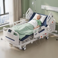 VU Hochwertiges 8-Funktionen Elektrisches ICU-Pflegebett Medizinisches Krankenhausbett mit UI-Display