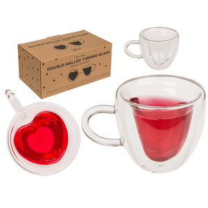 Thermo-verre à double paroi en forme de cœur, - Product Image 1