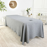 Housse de lit épaisse gaufrée, taie d'oreiller et drap-housse monobloc anti-salissures pour lit de massage et spa de beauté