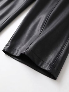 <span class=keywords><strong>Pantaloni</strong></span> a Gamba Larga <span class=keywords><strong>in</strong></span> Pelle a Vita Alta Stile Y2K Streetwear da <span class=keywords><strong>Donna</strong></span>, <span class=keywords><strong>Pantaloni</strong></span> Dritti Casual per Pendolarismo, Feste e Clubwear - Product Image 6